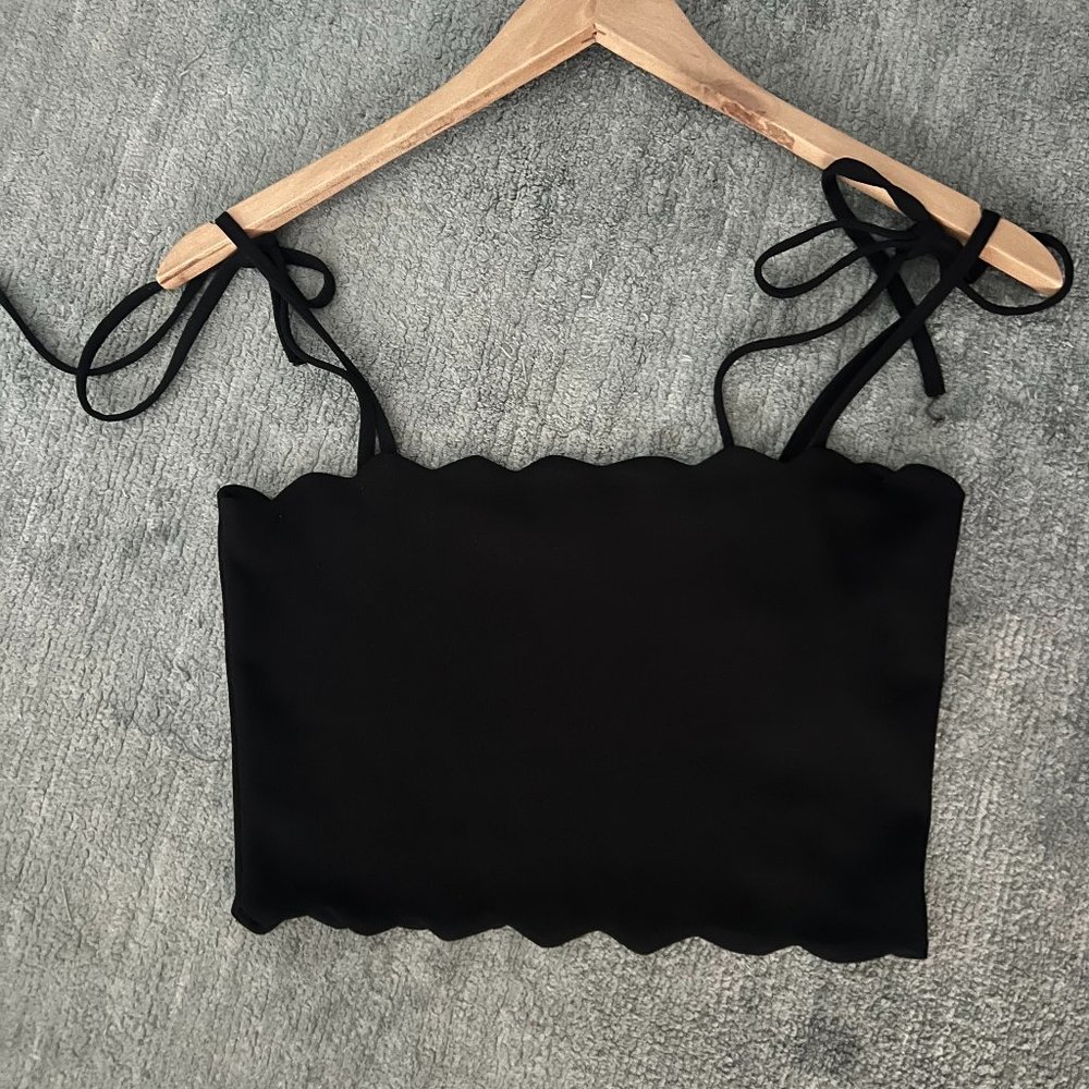 Black crop top Zara XS